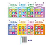 Pratiquez Le carnet de Dessin pour - 8 cahiers d'exercices rainurés pour Dessiner des écritures manuscrites, Livre d'exercices réutilisable pour l'entraînement au contrôle du Stylo pour Le