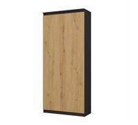 PRATO - Armoire de bureau- Bibliothèque avec portes - 80x35x180 cm - 8 étagères