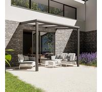 Pratt & Söhne Auvent de terrasse en Aluminium 306 x 258 x 285 cm - Pavillon avec plaques en Polycarbonate Opal - Carport Pergola Véranda - Anthracite