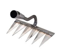 Pratvider Jardin, Creuse en Acier Trempé,Râteau À Main Jardin en Acier Au Carbone, Jardin en Métal Robuste, Désherbage pour 6 Teeth pour Déchaumage, Désherbage, Culture