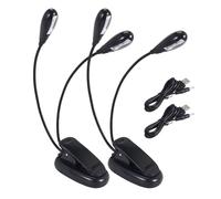 PRATYAHARA 2 PièCes Support de Musique LumièRe Clip sur LED Livre LumièRes Double Bras Lampes de Lecture pour Livres au Lit Clip RéGlable à 360 DegréS
