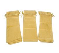 PRATYAHARA Lot de 30 à vin en organza, bouteille en transparente, housse de vin avec cordon de serrage de Noël (doré, 30 pièces)