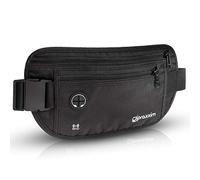 praxxim Sac banane plat pour sport, jogging, voyage en toute sécurité,Sac banane noir pour homme et femme, s, Sac banane plat pour hommes et femmes