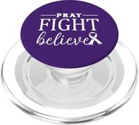 Pray Fight Believe Pancréatic Cancer Awareness Christian PopSockets PopGrip pour MagSafe