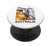 Pray for Australia - Sauver Koalas et Soutenir Pompiers PopSockets PopGrip - Support et Grip pour Smartphone/Tablette avec un Top Interchangeable