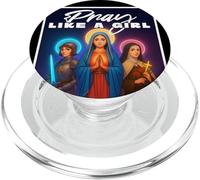 Pray Like a Girl Catholic Women St Therese Jeanne of Arc Mary PopSockets PopGrip pour MagSafe