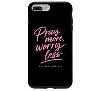 Pray More Worry Less Bible Verse Faith Écriture Philippiens Coque pour iPhone 7 Plus/8 Plus