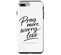 Pray More Worry Less Bible Verse Faith Écriture Philippiens Coque pour iPhone 7 Plus/8 Plus