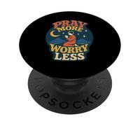 Pray More Worry Less Philippians 4:6 Verse biblique chrétienne PopSockets PopGrip Adhésif