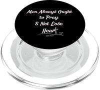 Pray & Not Lose Heart Bible Écriture verset croix chrétienne PopSockets PopGrip pour MagSafe