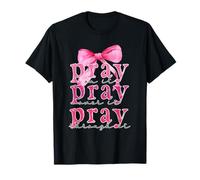 Pray On It Pray Over It Pray Through It Nœud rose chrétien T-Shirt