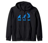 Pray Play Win Basketball Player Kid Christianisme Faith Sweat à Capuche