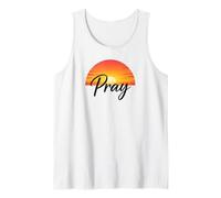 Pray Sunset Inspirational Religious Christian Faith Débardeur