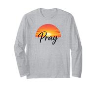 Pray Sunset Inspirational Religious Christian Faith Manche Longue