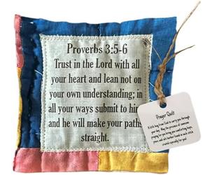 Prayer Quilt With Cr-oss Inside Couverture de prière avec croix Darin, 2024, nouvelle couverture de prière vintage avec motif de poches, couette cousue à la main avec poèmes symboliques