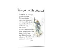 Prayer to St. Michael Canvas Print, Farmhouse Catholic Wall Art, Archangel Poster for Home Office & Church Decor(Unframed,08x12inch(20x30cm))