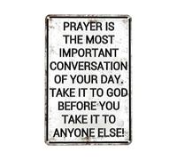 Prayer Wall Decor, Vintage Metal Wall Sign, Christian Art Piece with Faith Inspired Feature, Sturdy Iron Religious Decoration, Rustic Finish with Elegant Style, Interior Display for Prayer Room Use