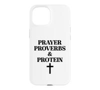 Prayer Warrior Proverbs & Protein Shakes Jesus Weights Faith Coque pour iPhone 15