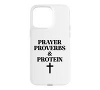 Prayer Warrior Proverbs & Protein Shakes Jesus Weights Faith Coque pour iPhone 15 Pro Max