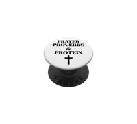 Prayer Warrior Proverbs & Protein Shakes Jesus Weights Faith PopSockets PopGrip Adhésif