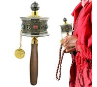 Prayer Wheel - Ergonomic Noiseless Rotation Spinner, Handcrafted Meditation Decor, Spiritual Mindfulness Ornament for Home Altar Office Desk Travel Companion Yoga Studio Classroom, Buddhist Symbol