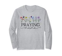 Praying Mama Shirt Christian Mom Era This Mama Prays Faith Manche Longue
