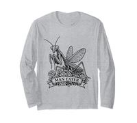 Praying Mantis Man Eater Funny Sarcastic Humour Vintage Manche Longue