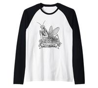 Praying Mantis Man Eater Funny Sarcastic Humour Vintage Manche Raglan