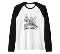 Praying Mantis Man Eater Funny Sarcastic Humour Vintage Manche Raglan