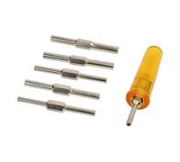 PRAZTECH Kit d'outils de clé à ressort principal d'horloge | Comprend 6 tiges de mandrin à double extrémité (12 tailles d'arbre) + poignée ergonomique | Outil de libération de l'arbre d'horloge pour