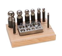 PRAZTECH® Lot de 10 poinçons en forme de dôme - Construction en acier trempé - Fabrication de bijoux - Kit d'outils de formage HarMetal - Bricolage - (5 à 27 mm)