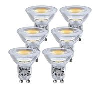 PRCNL Ampoules LED GU10 3,5W Blanc Chaud 3000K, Équivalent 50W Lampe Halogène, Lot de 6, AC 230V 385lm Non-Dimmable Sans Scintillement PAR16 Spot, Efficacité énergétique, 38° & 360° Larges Faisceaux
