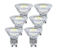 PRCNL Ampoules LED GU10 3,5W Blanc Froid 6000K, Équivalent 50W Lampe Halogène, Lot de 6, AC 230V 385lm, Non-Dimmable Sans Scintillement PAR16 Spot, Efficacité énergétique, 38° & 360° Larges Faisceaux