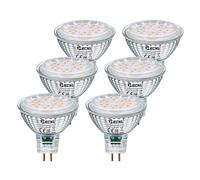 PRCNL GU5.3 MR16 Ampoules LED 6,5W Blanc Chaud 3000K, Équivalent 50W Lampe Halogène, 610 Lumens, Angle de faisceau 38°, AC/DC 12V, Non-Dimmable, Sans Scintillement, Lot de 6