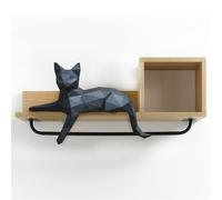 PRDECE Chat géométrique origami 3D fait à la main - Modèle en papier - Décoration de bureau ou de fenêtre - Puzzles éducatifs - Animal 3D (B)