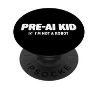 Pre-AI Kid - Rétrospective nostalgique du Passage à l'an 2000, génération Z PopSockets PopGrip Adhésif
