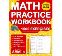 Pre Algebra Workbook For Grades 8-10 ( One & Two Side ): Pre Algebra Practice Workbook For 8th & 9th Grade And 10th Grade With 1500 Exercises And ... | Pre Algebra Math Homework For Grades 8-10
