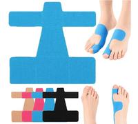 Pre-Cut Bunion Corrector Kinesiology Tape, Breathable Hypoallergenic Latex-Free Tape, Bunion Relief Toe Correction Wrap for Daily Walking and Running (Blue, 30Pcs)