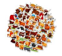 Pre Cut Individual Shapes - Cow Sticker Collection, Small Scale Decals with Clean Edge Lines, Resilient Vinyl Material with Scratch Resistant Layer, Decorative Stickers for Water Bottle Adornment