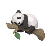 Pre-cut Moon Panda Animal Paper Model Wall Decor 3D Decoration,Papercraft,Handmade DIY Geometric Paper Craft Origami, not a Finished Model (A)