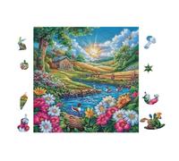 Pré de Ferme 100 Pièces Puzzle Personne Âgée en Carton Rigide Facile Débutant Anti-Stress Activité Manuelle Thérapie Occupationnelle Petit Prix 28x28cm