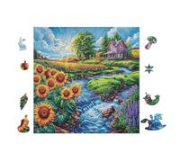Pré de Ferme 100 Pièces Puzzle Personne Âgée en Carton Rigide Facile Débutant Anti-Stress Activité Manuelle Thérapie Occupationnelle Petit Prix 28x28cm