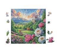 Pré de la vallée 100 Pièces Puzzle Famille en Carton Rigide sans Déformation Difficulté Moyenne Activité Familiale Événement Festif Cadeau Noël Premium 28x28cm