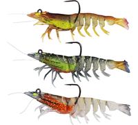 Pre-Equipped Lures-3 Pieces Soft Tpe Super Durable Lures,Swimbaits Realistic Shrimp Crayfish,For Freshwater And Salt Water (Red,Orange,Black)