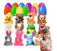 Pre Filled Easter Eggs | Plush Animal Toy Fabric Eggs 12-36 Pack 450-1350g Surprise Basket Stuffers Soft Mini Figurine Set Classroom Prize Hunt Game Decoration Gift Kit | Kids Party Seasonal Celebati