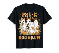 Pre K Boo Crew Teacher Halloween Floral Ghost Trick Or Teach T-Shirt