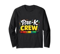 Pre K Crew Crayon préscolaire Team Back to School Manche Longue
