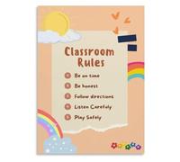 Pre K Rules Poster Follow Directions Clean Up Walk Feet Decor