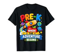 Pre-K Where The Adventure Begins Space Back to School T-Shirt