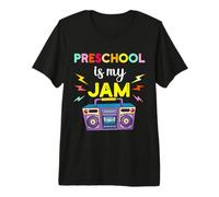 Pre-School is My Jam 80s 90s Retro Teachers Day Cute Women T-Shirt Haut de Gamme